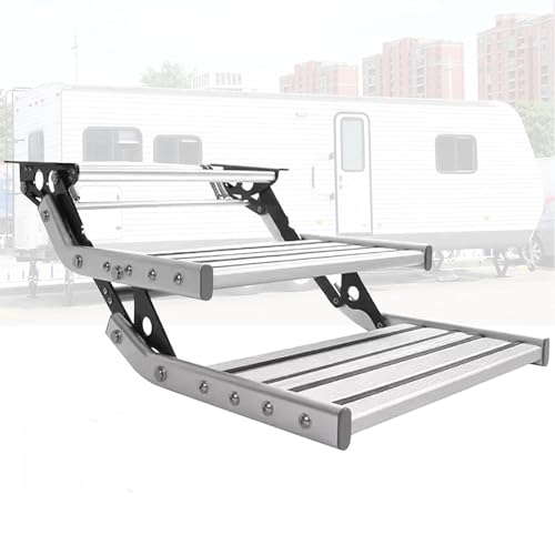 Wohnmobil Trittstufe Klappbare Trittleiter, einzelne elektrische Aluminium-Plattform für die Eingangstür von Wohnmobilen von Generic