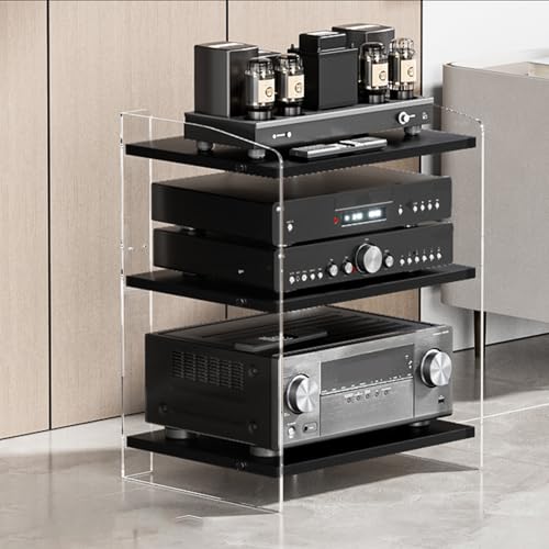 Wohnwand Wohnzimmer Höhenverstellbar HiFi Rack Cd Regals，Präsentationsständer für Geräteschränke(C,52.2 * 40 * 60.6cm) von Generic