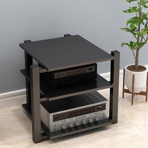 Wohnwand Wohnzimmer Mehrschichtiges Offenes Lagerregal Cd Regal，Geeignet für Spielzimmer Konferenzräume Wohnzimmer Aufnahmestudios(Black,70 * 55 * 65cm) von Generic