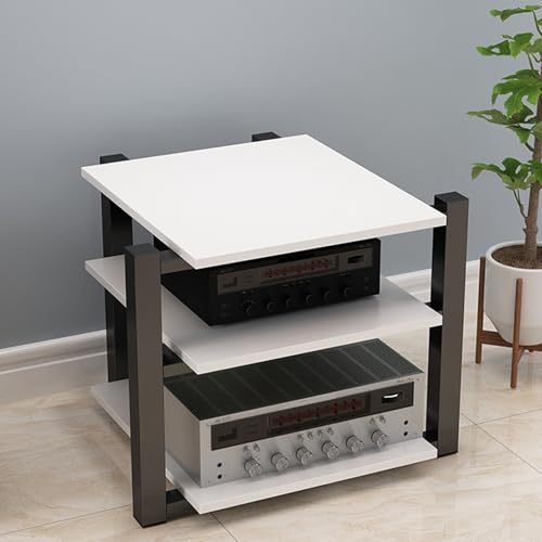 Wohnwand Wohnzimmer Mehrschichtiges Offenes Lagerregal Cd Regal，Geeignet für Spielzimmer Konferenzräume Wohnzimmer Aufnahmestudios(White,70 * 55 * 65cm) von Generic