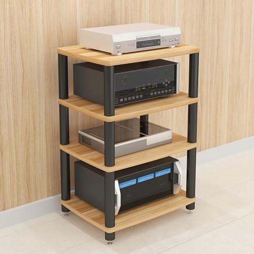 Wohnwand Wohnzimmer Wird Mit Metallfüßen und Abstandshaltern Geliefert Schallplattenständer，Geeignet für Wohnzimmer Spielzimmer und Aufnahmestudios(Beige,60 * 48 * 86cm) von Generic