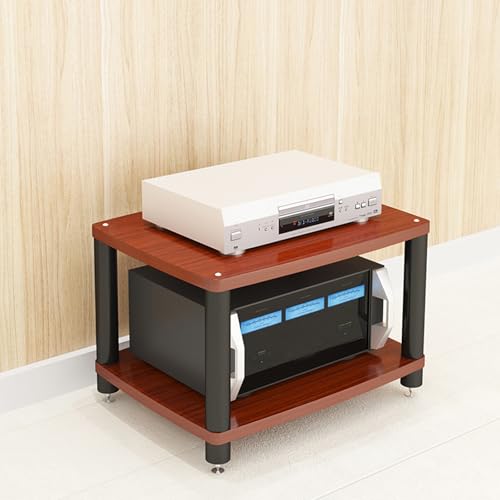 Wohnwand Wohnzimmer Wird Mit Metallfüßen und Abstandshaltern Geliefert Schallplattenständer，Geeignet für Wohnzimmer Spielzimmer und Aufnahmestudios(Brown,60 * 48 * 42cm) von Generic