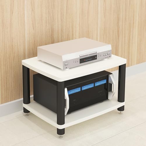 Wohnwand Wohnzimmer Wird Mit Metallfüßen und Abstandshaltern Geliefert Schallplattenständer，Geeignet für Wohnzimmer Spielzimmer und Aufnahmestudios(White,60 * 48 * 42cm) von Generic