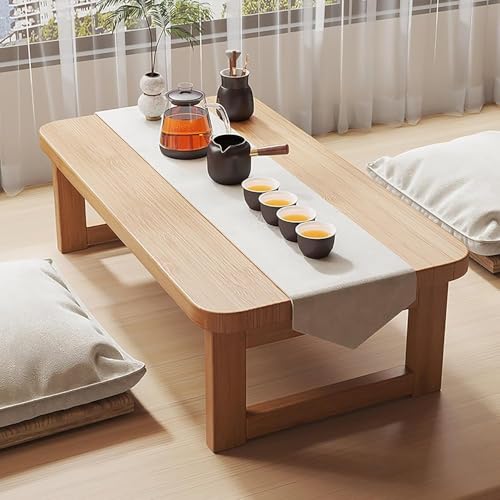 Wohnzimmer Couchtisch Tisch Niedrig Klappbar,Japanischer Bodentisch,Niedriger Couchtisch Für Sitzen Auf Dem Boden, Für Wohnzimmer, Tatami, Wohnzimmer, Balkon, (Size:31*19*10in/80*48*25cm,Color:yeollw) von Generic
