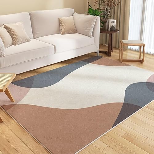 Wohnzimmer Zeitgenössische Mitte des Jahrhunderts Teppich Weicher Mit Geometrischem Kreis Minimalistisches Design Rechteckfläche Teppich(Blau,180x280cm) von Generic