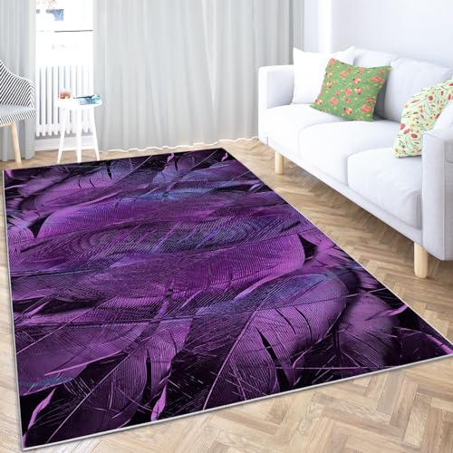 Wohnzimmerteppich Violette Feder 160x230 cm Shaggy Teppich Flauschig Weich Groß Teppiche für Wohnzimmer Schlafzimmer Flur Outdoor rutschfest Teppiche Pflegeleicht Wohnzimmerteppich Violette Feder 160x230 cm Shaggy Teppich Flauschig Weich Groß Teppiche für Wohnzimmer Schlafzimmer Flur Outdoor rutschfest Teppiche Pflegeleicht von Generic