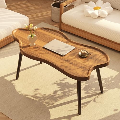 Wolkenförmiger Couchtisch Wohnzimmer Modern Minimalistisch, Große Ablagefläche Mit Erhöhtem Rand, Robuste Vierbeinige Konstruktion, Perfekt Für Wohnzimmer/Schlafzimmer(Walnut,120 * 60 * 48cm) von Generic