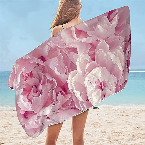 Wunderschöne Rosa Blüten 100 X 200 cm Schnelltrocknend Strandhandtuch Damen Groß Strandtücher Sommer Zubehör Handtuch Strand Mädchen Geschenke Für Damen Schnell Trocknendes Strandtuch, Sandd -0I5E3K5 von Generic