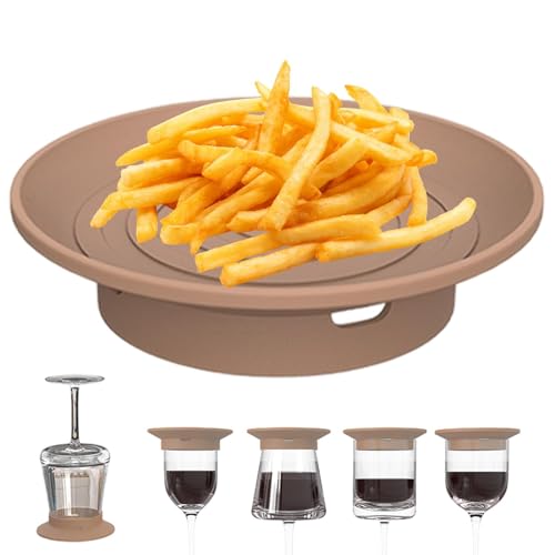 Wurstaufsatz aus Weinglas für Wurstwaren mit Top aus Weinglas - Untersetzer Weinglas Topper aus Silikon, Untersetzer Topper aus Weinglas, Wurstaufsatz aus Glas von v von Generic