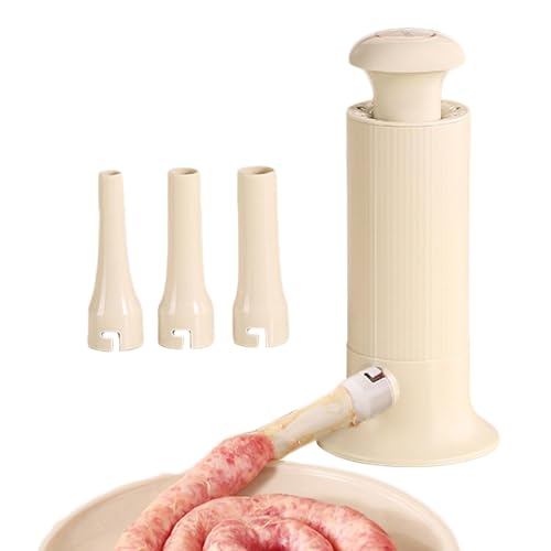 Wurstfüllmaschine, manuelle Wurstfüllmaschine für Wurst, Werkzeug zum Befüllen von hausgemachtem Fleisch mit 4 Füllrohren - Multifunktionaler Fleischfüller, Wurstfüllwerkzeug Wurstfüllmaschine, manuelle Wurstfüllmaschine für Wurst, Werkzeug zum Befüllen von hausgemachtem Fleisch mit 4 Füllrohren - Multifunktionaler Fleischfüller, Wurstfüllwerkzeug von Generic