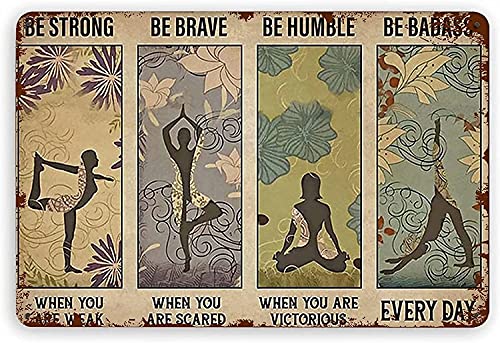 Yoga-Metall-Blechschild, "Be Humble When You are Victorious", Wandpaneel, Retro-Kunst, Dekoration für Zuhause, Schlafzimmer, Bar, Café, Bauernhof, 20,3 x 30,5 cm von Generic