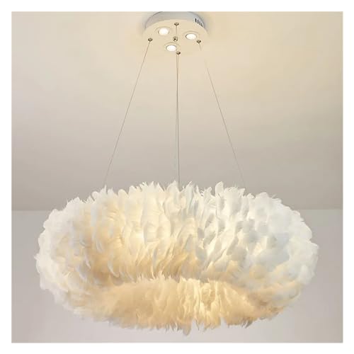 ZBZFGE LED Luxus, Gänsefedern, Leben, Esszimmer, Schlafzimmer, Wohnzimmer, Romantik, Deckenleuchte, 70 cm von Generic