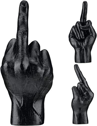 ZHYX Vertikale Mittelfinger Hand Geste Schreibtisch Kreative Statuen, Persönlichkeit Finger Geschenke für Schaufensterpuppe, Schmuckhalter für, einzigartige Geschenke (schwarz) von Generic