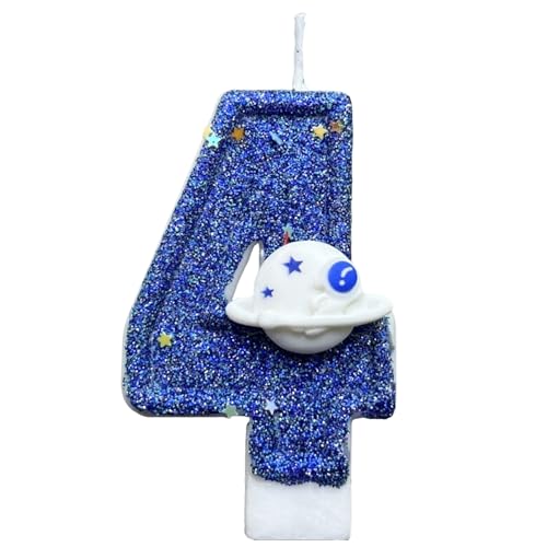 Zahlenkerzen - Full Series Digit Birthday Candles, Blaue Kuchenkerzen Mit Weltraumplanetendekorationen | Neuheit Decor Wiedervereinigungen Themenpartyzubehör, Süßer Geburtstagstorte Topper Für Freunde von Generic