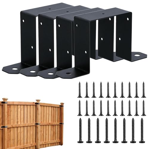 Zaunpfosten, Post | Post Caps Tie Bracket Fence Ties | Schwarze starke U-förmige Krawattenhalter für Außen, Innenhof von Generic