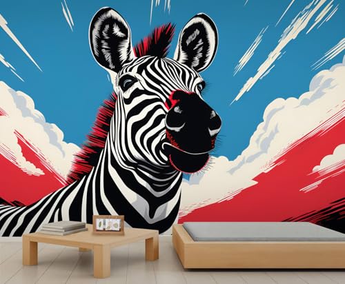 Zebra Tapeten Rote Linienkunst Tapetenwandbild Schwarz Weiß Gestreifte Pferde Tapete Wandbilder für Wände Blauer Himmel Weiße Wolken Tapeten für Schlafzimmer Wandbild für Kinderzimmer Wohnzimmer Zebra Tapeten Rote Linienkunst Tapetenwandbild Schwarz Weiß Gestreifte Pferde Tapete Wandbilder für Wände Blauer Himmel Weiße Wolken Tapeten für Schlafzimmer Wandbild für Kinderzimmer Wohnzimmer von Generic