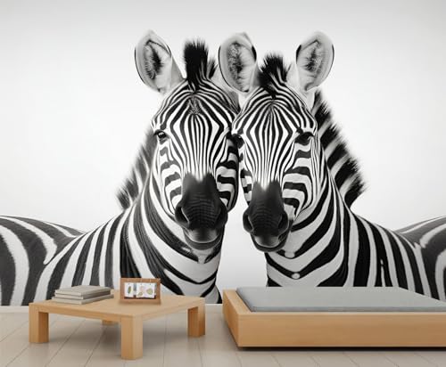 Zebra Wandbild Schwarz Weiß Gestreifte Pferde Tapete Tierzimmertapete Moderne Naturtapete für Schlafzimmer Wandbild Poster für Wohnzimmer Schlafzimmer Kinderzimmer Sofa Tv Hintergrund Dekor von Generic