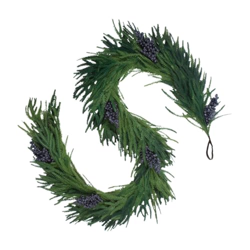 Zederngirlande Realistisch - Künstliche Zederngirlande, 1,8 m Zedernholz Weihnachtsgirlande | Biegbare künstliche Girlande für Kamin Esstisch Bücherregal von Generic