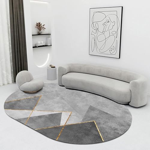 Zeitgenössische Ovale Teppiche Design Rutschfester Teppich Für Wohnzimmer Schlafzimmer Nachttisch Couchtisch Sofa Einfach Zu Cle, 120 x 200 cm Zeitgenössische Ovale Teppiche Design Rutschfester Teppich Für Wohnzimmer Schlafzimmer Nachttisch Couchtisch Sofa Einfach Zu Cle, 120 x 200 cm von Generic