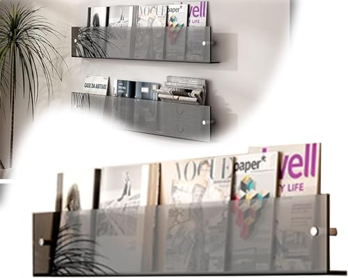 Zeitschriftenständer, Acryl Broschüre Broschürenhalter Broschürenständer Klar Broschürenhalter Hängendes Zeitschriftenregal Informationsregal Lagerregal Display-Rack, Grey, 100cm Zeitschriftenständer, Acryl Broschüre Broschürenhalter Broschürenständer Klar Broschürenhalter Hängendes Zeitschriftenregal Informationsregal Lagerregal Display-Rack, Grey, 100cm von Generic