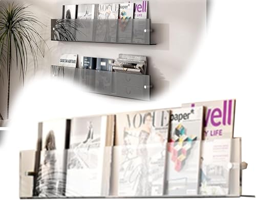 Zeitschriftenständer, Acryl Broschüre Broschürenhalter Broschürenständer Klar Broschürenhalter Hängendes Zeitschriftenregal Informationsregal Lagerregal Display-Rack, Transparent, 70cm Zeitschriftenständer, Acryl Broschüre Broschürenhalter Broschürenständer Klar Broschürenhalter Hängendes Zeitschriftenregal Informationsregal Lagerregal Display-Rack, Transparent, 70cm von Generic