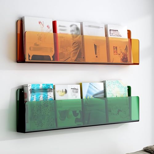 Zeitschriftenständer 2-stufiger Zeitschriftenständer, Klarer Acryl-broschürenhalter, Hängendes Bücherregal, Wandhalterung Für Dokumentenaufbewahrung Für Kirche, Portfolio 8, L - 100cm/39.4in von Generic