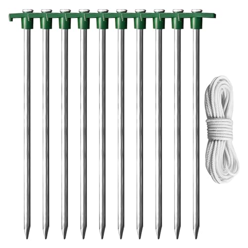 Zeltheringe, robuste Heringe für Zelte | 10 rostfreie Zeltspitzen, Campingzeltheringe, rostfreie Zeltspitzen für Campingterrassen, Garten, Markisen, Wiesen von Generic