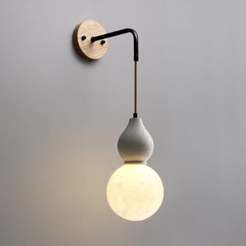 Zement-Wandlampe, Retro-Wandleuchte aus Holz mit PE-Schirm, Vintage-Heimdekor-Beleuchtungskörper, G9, festverdrahtete Wandleuchten aus Massivholz für den Innenbereich, für Schlafzimmer und Wohnzi Zement-Wandlampe, Retro-Wandleuchte aus Holz mit PE-Schirm, Vintage-Heimdekor-Beleuchtungskörper, G9, festverdrahtete Wandleuchten aus Massivholz für den Innenbereich, für Schlafzimmer und Wohnzi von Generic