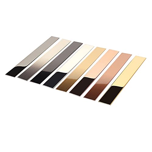 Zierleisten Selbstklebend Selbstklebende Wandleistenleiste 5–50 m metallisierte Leiste aus Edelstahl 201 dekorative Leiste für Tür Wand Spiegel Möbel Kleiderschrank (Spiegelschwarz 15 m x 5 cm) von Generic