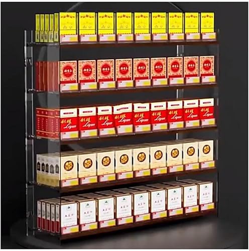 Zigarettenvitrine, Wandmontierte Zigarettenablage Automatische Zigarettenschieber-tablett Acrylbox Für Den Einzelhandel, Clear, 98.5x29x87cm von Generic