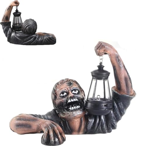 Zombie-Laternen-Büste Statue, 2025 Kunstharz, Halloween-Zombie-Dekoration, Outdoor-Mini-Horror-Krabbel-Zombie-Laterne, Ornament, Halbkörper-Zombie, der ein Nachtlicht hält, für Garten, Rasen, Hof Zombie-Laternen-Büste Statue, 2025 Kunstharz, Halloween-Zombie-Dekoration, Outdoor-Mini-Horror-Krabbel-Zombie-Laterne, Ornament, Halbkörper-Zombie, der ein Nachtlicht hält, für Garten, Rasen, Hof von Generic