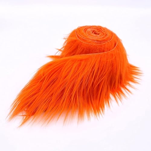 Zotteliges Mohair Kunstfell, vorgeschnittene Rolle, 10,2 cm breit, 152,4 cm lang, Orange von Generic