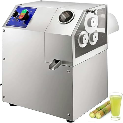 Zuckerrohr-Entsafter, Elektrische Zuckerrohr-Saftmaschine, Zuckerrohr-Presse mit Drei Rollen, Edelstahl-Süßhirse-Extraktor-Quetschpresse für Restaurant-Snackbar-Dessertladen Zuckerrohr-Entsafter, Elektrische Zuckerrohr-Saftmaschine, Zuckerrohr-Presse mit Drei Rollen, Edelstahl-Süßhirse-Extraktor-Quetschpresse für Restaurant-Snackbar-Dessertladen von Generic
