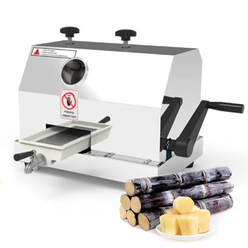 Zuckerrohr-Entsafter, kommerzieller Zuckerrohr-Pressextraktor, manuelle Zuckerrohr-Saftmaschine, Edelstahl-Extraktor-Quetschpresse mit Handkurbel von Generic