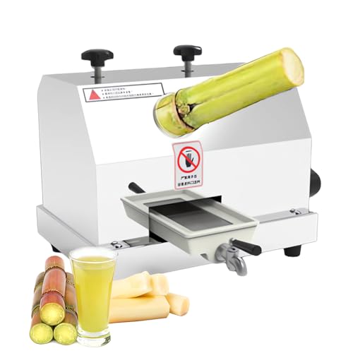 Zuckerrohr-Entsafter, kommerzielles Handbuch, 3-Rollen-Zuckerrohrpresse aus Edelstahl, Handkurbel-Extraktor-Quetschpresse für Restaurant-Snacks von Generic