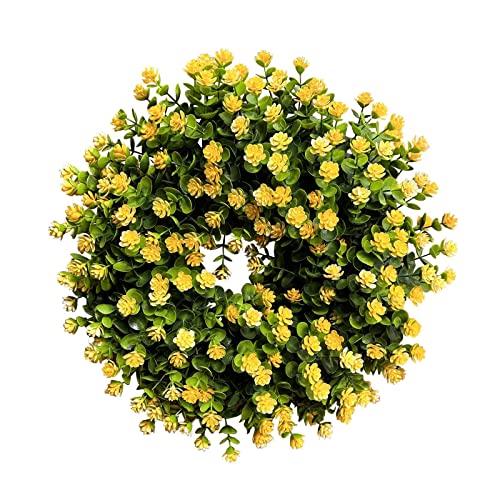 für frühling Sommer ganzjährig anwendbar,dauerhafte und stabile künstliche Blumen türkranz, dekorative wandkranz Party Festival Garten (45cm, rosa) (s-Yellow, 45cm) von Generic