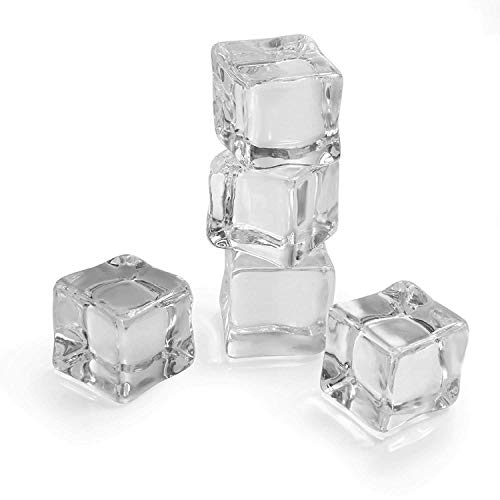 GOODCHANCEUK Künstliche Eiswürfel, 2,5 x 2,5 cm, transparent, quadratisch, Kristall, Acryl, Eisbar, Ware, Display oder Fotografie-Dekoration, 25 Stück von SZETOSY