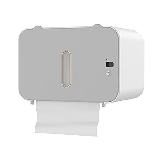 money7 Toilettenpapierhalter, wasserdicht, automatische Sensor-Taschentuch-Aufbewahrungsbox, Wandmontage, Toilettenpapier-Organizer, Ablageschale, Grau von Generic