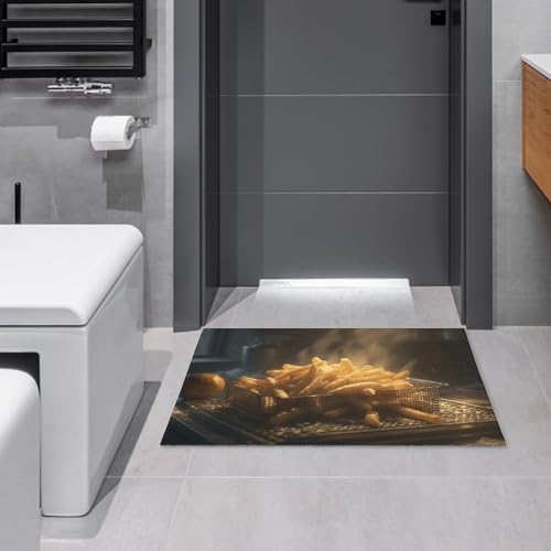 personalisiert Fußmatte Pommes Frites, Schmutzfangmatte, Schlafzimmer, Flur, Eingang, Antibakterielle Carpet 40X60cm von Generic