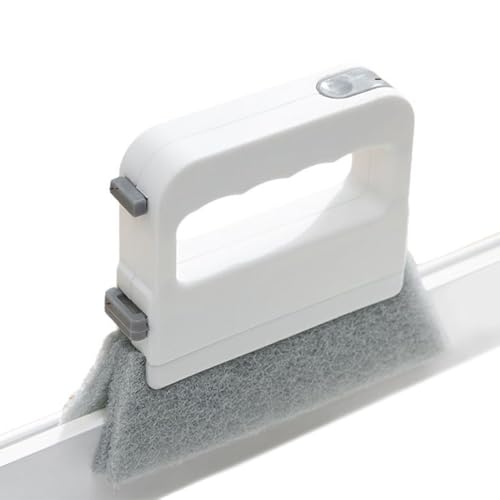 rinnen Reinigungsbürste - - Oder Schiebetürschienen Reiniger,Wiederverwendbare Wischtücher Staubwedel Mit Ergonomischem Rutschfestem Griff Für Spüle Fliesen Bad Glas Haushalt von Generic