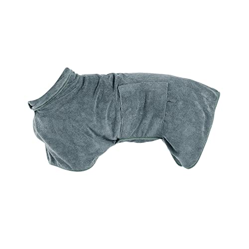 schnell trocknendes Badetuch für Hunde und Katzen. Einfach anzubringendes Handtuch zum Trocknen Ihres Haustiers nach einem Bad oder Schwimmen Hunde Regenmantel Camouflage (Grey, S) von Generic