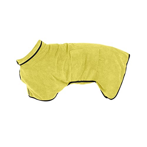 schnell trocknendes Badetuch für Hunde und Katzen. Einfach anzubringendes Handtuch zum Trocknen Ihres Haustiers nach einem Bad oder Schwimmen Hunde Regenmantel Camouflage (Yellow, M) von Generic