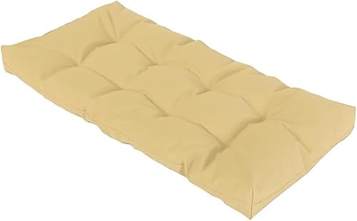 wasserdichte Gartenbank-Kissen 8cm - Rutschfester Bezug, Atmungsaktiv, PP-Füllung, Für 1-4 Sitzplätze, Innen-/Außenbereich(Light Yellow,110x50cm) von Generic