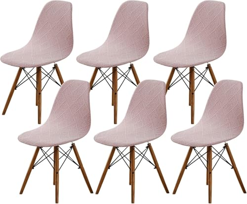wasserdichte Stuhlhussen Stretch | Schalenstuhl Bezug Elastischer Esszimmerstuhl Bezug Waschbar Möbel Schutz Abnehmbar Für Küche Esszimmer Hochzeit Bankett(Pink,6 Pcs) von Generic