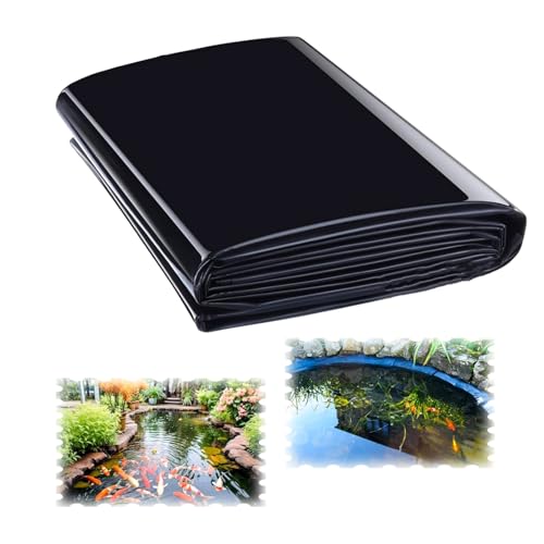 wasserdichte Teichfolie 2x2.0m 4x4.0m 5x6.0m 6x10.0m 8x10.0m Schwarz HDPE Teichfolien Undurchlässige Folie Brunnenmembran Für Fischteiche Wasserfälle(1x4.0m) von Generic