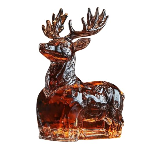 whiskey karaffe hirsch, Whiskey Dekanter, Whiskey Flasche, Whiskey Glas, Whisky Tierflaschen, Hochwertige Verarbeitung, stilvolle Präsentation, whisky liebhaber geschenke (1PC) von Generic
