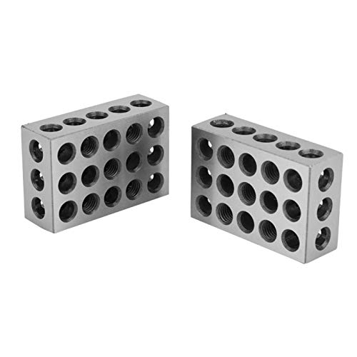 Präzisionsblöcke Set Matched Maschinist 2pcs 25x50x75mm Blöcke 23 Löcher Fräsen Parallel Spannblock Fräsmaschinenzubehör Gehärtetes Fräsdrehwerkzeug von Genericer