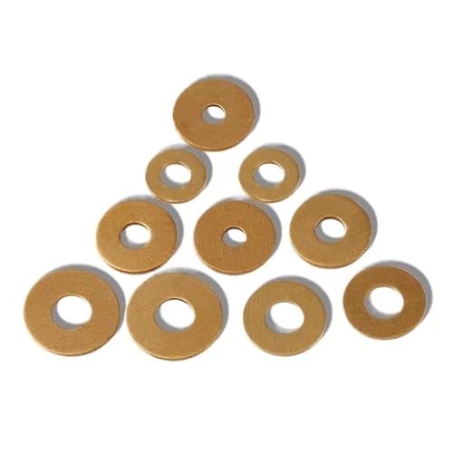 1-100 Stück GB97 Unterlegscheiben aus Messing Kupfer Metall Meson M6/8/10, flache runde Unterlegscheiben (M10 x 16 x 1,5 (20 Stück)) von Genérico