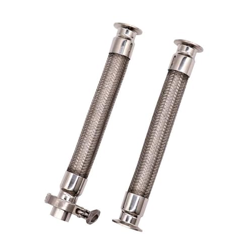 1 Stück DN15 DN20 DN25 DN32 DN40 DN65 DN80 Geflochtener Schlauch aus Edelstahl mit Wellrohr mit Schlauchanschluss (100 cm, DN65xFerrule 91 mm) von Genérico
