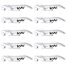 10 Korkenzieher im klassischen Stil, Weinöffner mit zwei beweglichen Impulsen, inklusive Kapselmesser und Korkenzieher, Edelstahl, Weiß 10 Korkenzieher im klassischen Stil, Weinöffner mit zwei beweglichen Impulsen, inklusive Kapselmesser und Korkenzieher, Edelstahl, Weiß von Genérico